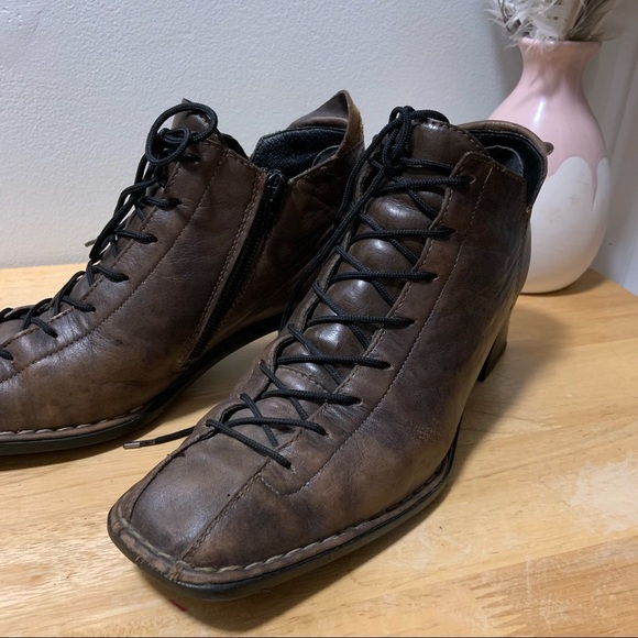 Rieker lace up brown booties chunky heal size 36 (5.5) - Picture 2 of 11